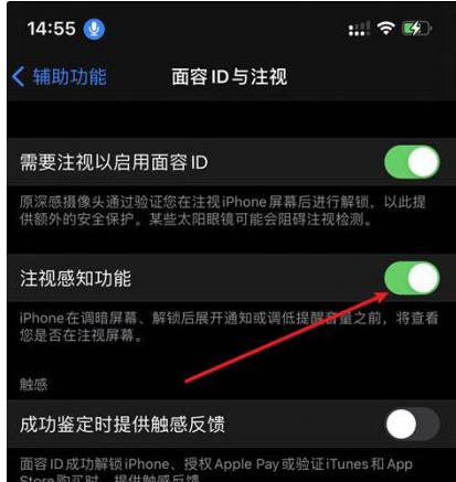 乌鲁木齐苹果14维修网点分享iPhone14注视感知功能有什么用 